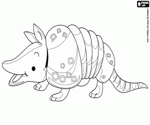 Colorear Un armadillo feliz
