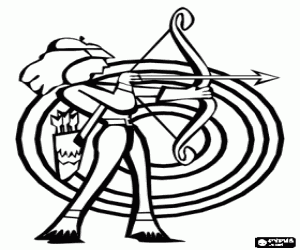 Colorear Arquera al lado de la diana 