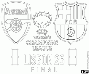 Colorear Arsenal vs Barcelona, final 2025