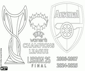 Colorear Arsenal WFC, Champions 2024-2025
