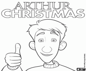 Colorear Arthur Christmas y el signo ok