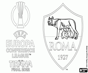 Colorear AS Roma, campeón 2021-2022