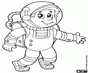 Colorear Un astronauta en misión espacial