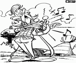 Colorear Asurancetúrix con la lira