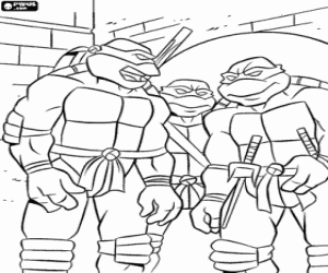 Colorear Aventura de las Ninja Turtles