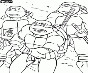 Colorear Aventura de las tortugas ninja