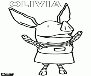 Colorear Aventuras de Olivia la cerdita