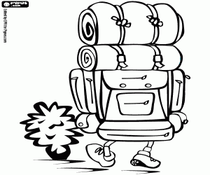 Colorear Aventurero con una gran mochila