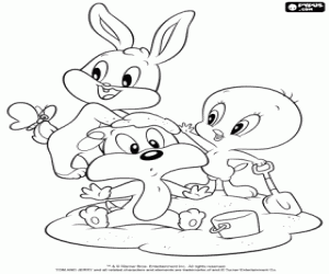 Colorear Baby Looney Tunes en la playa
