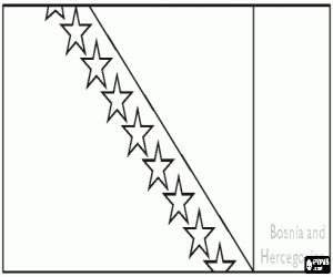 Colorear Bandera de Bosnia - Herzegovina 