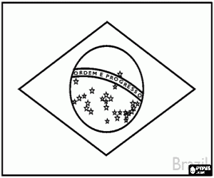 Colorear Bandera de Brasil
