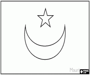 Colorear Bandera de Mauritania