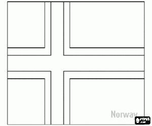 Colorear Bandera de Noruega