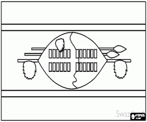 Colorear Bandera de Suazilandia o Swazilandia