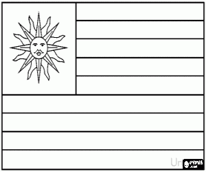 Colorear Bandera de Uruguay
