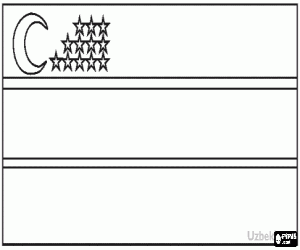 Colorear Bandera de Uzbekistán