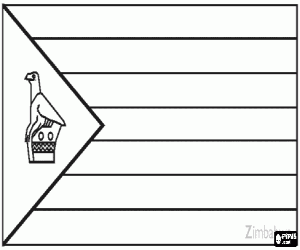 Colorear Bandera de Zimbabue o Zimbabwe