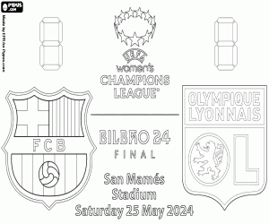 Colorear Barcelona-Lyon, final 2023-2024