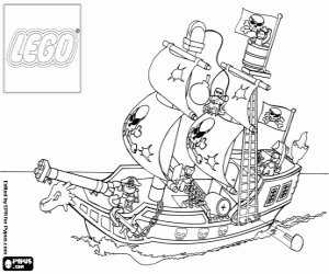 Colorear Barco pirata de Lego