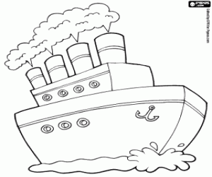 Colorear El barco, un transporte por agua