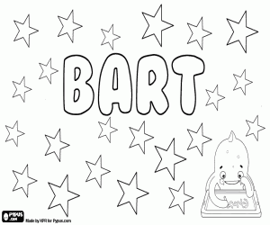 Colorear Bart, nombre para niño