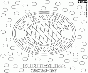 Colorear Bayern, campeón Bundesliga 25-26