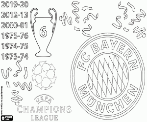 Colorear Bayern, campeón Champions 2020
