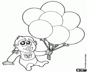 Colorear Bebé con globos