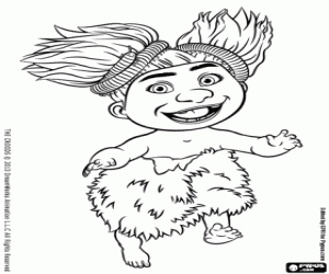 Colorear La bebé de los Croods, Sandy