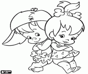 Colorear Los bebés Pebbles y BamBam