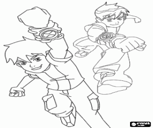 Colorear Ben 10 en acción con el Omnitrix