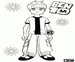 Colorear Ben 10 y el Omnitrix con el logo