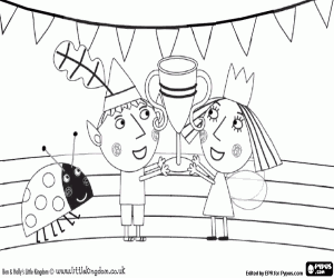 Colorear Ben y Holly con el trofeo