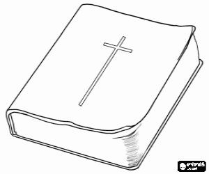Colorear La Biblia de la religión cristiana