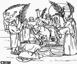 Colorear Bienvenida a Jesús en Jerusalén