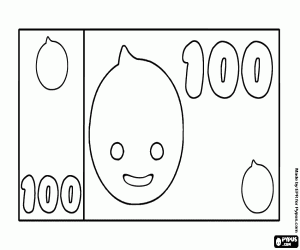 Colorear Billete de 100, Banco de Pypus