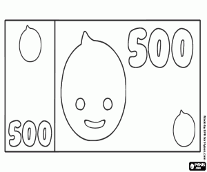 Colorear El billete de 500 de Pypus