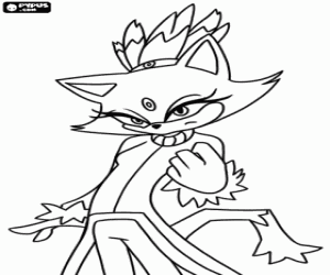 Colorear Blaze the Cat,personaje de Sonic