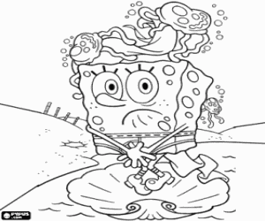 Colorear Bob Esponja en calzoncillos