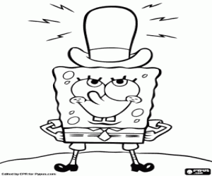 Colorear Bob Esponja con el sombrero