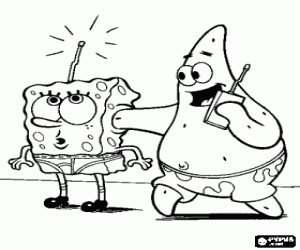 Colorear Bob Esponja y la broma de Patricio 
