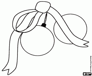 Colorear Bolas de Navidad con cinta atada