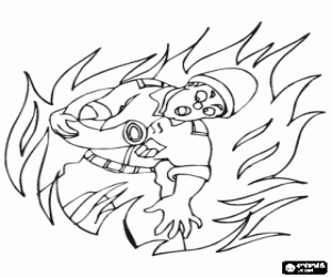 Colorear Bombero entre las llamas