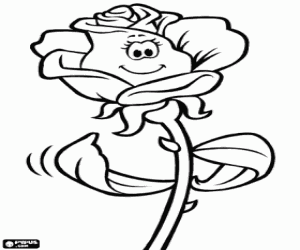 Colorear Bonita rosa con espinas