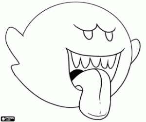 Colorear Un Boo, Super Mario Bros