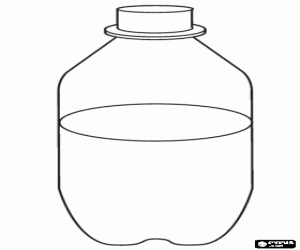 Colorear Botella de plástico medio llena