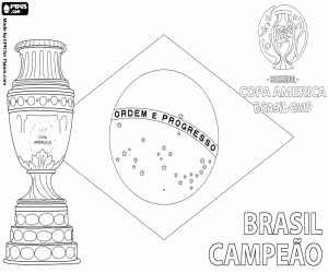 Colorear Brasil campeón Copa América 2019
