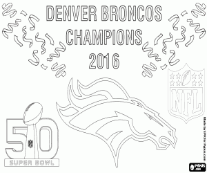 Colorear Broncos, campeón Super Bowl 2016