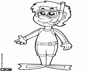 Colorear Buceador con neopreno