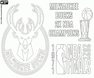 Colorear Bucks, campeones NBA 2021